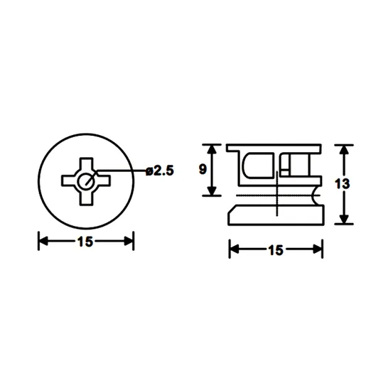 Brad Minifix Connecting Cam and Bolt 8sets