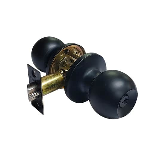 Kingvik Tubular Knob Entrance Lock Black (6871BL)