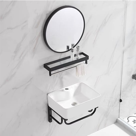 Cool Basin with Towel Rack and Mirror 480x370mm
