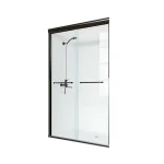 Cool Shower Door Clear Black Package 6mm