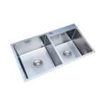 Brad Kitchen Hand Made Sink 2-Bowl (FLD8245) 820x450x220mm