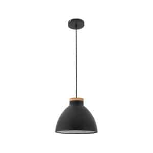 Drop Lamp HLHN8492M Grey Black and Wood