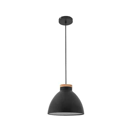 Drop Lamp HLHN8492M Grey Black and Wood