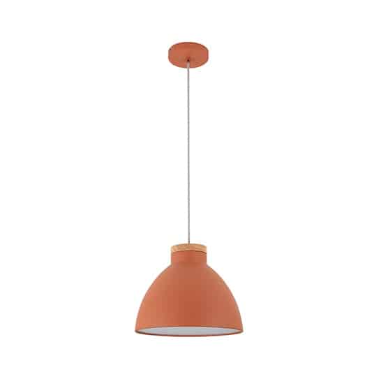 Drop Lamp HLHN8492M Matt Orange and Wood