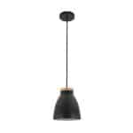 Drop Lamp HLHN8492S Grey Black and Wood