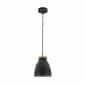 Drop Lamp HLHN8492S Grey Black and Wood
