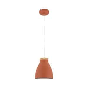 Drop Lamp HLHN8492S Matt Orange and Wood