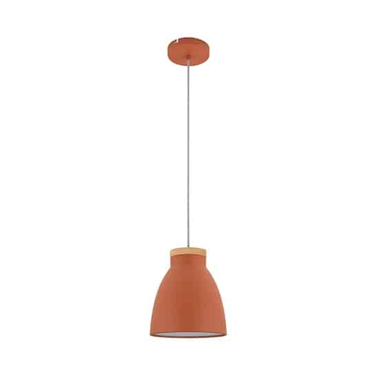 Drop Lamp HLHN8492S Matt Orange and Wood