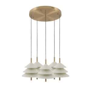 Drop Lamp HLHN8517S-5Y Beige and Brass
