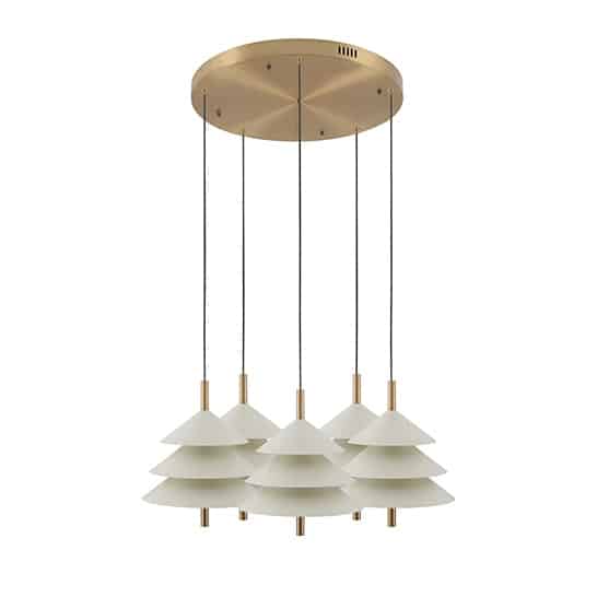 Drop Lamp HLHN8517S-5Y Beige and Brass