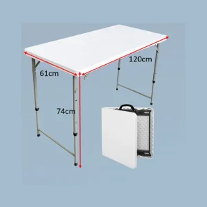 EZ Home Folding Table Long White 1.2m