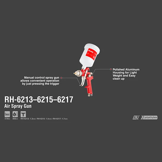 Ronix RH-6215 Air Spray Gun Plastic 600cc 3-Nozzle