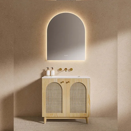 Cool Wood Harvest Veneer Bathroom Furniture 740x455x850mm