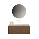 Cool Bathroom Furniture Wheat Wood Veneer 800x500x375mm