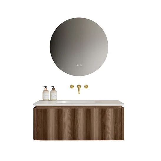 Cool Bathroom Furniture Wheat Wood Veneer 800x500x375mm