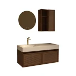 Cool Bathroom Furniture Rattant Wood Veneer 1190x495x400mm