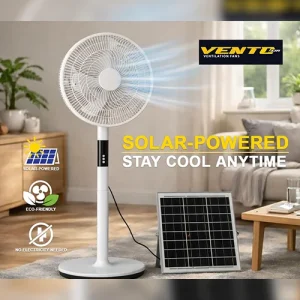 Vento Solar Stand Fan 16 inches 15W White - Image 2