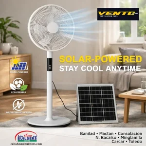 Vento Solar Stand Fan 16 inches 15W White
