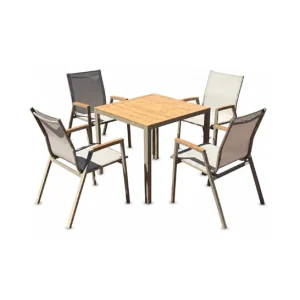 EZ Home BH-012 Outdoor Square Dining Set 1+4seater KhakiMaterial