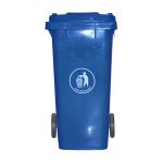 1028403 DIY HDPE Garbage Bin with Wheel and Cover Blue 120L