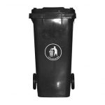 1034367 DIY HDPE Garbage Bin with Wheel and Cover Black 240L