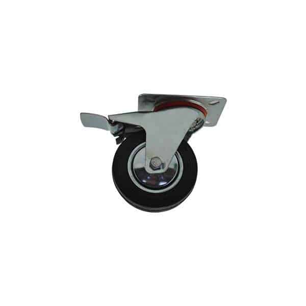 Brad Rubber Caster w/ Brake 3in