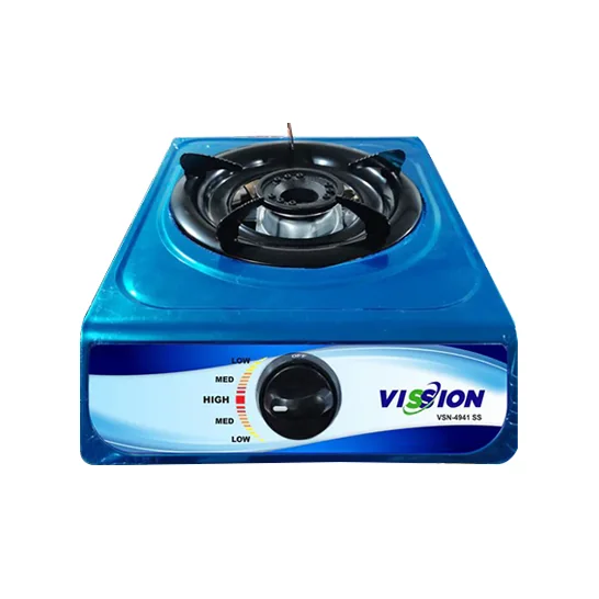 Vission Gas Stove Cast Iron Burner Stainless Top Panel Single